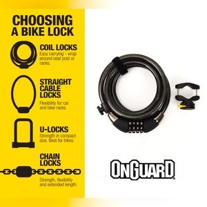 Coil Bike/Bicycle/Cycling Lock 6 Foot Steel Cable Combination